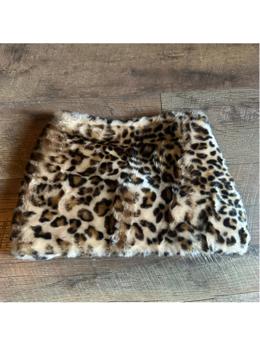 Women's Ann Taylor Leopard Print Faux Fur Infinity Scarf One Size Beige Black